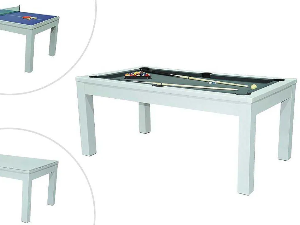 Moduleerbare Tafel - Wit - Biljart En Tafeltennis - L182 X B102 X H80 Cm - Henk-Vente-unique Outlet