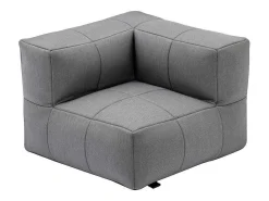Moduleerbare Tuinzithoek 5 Plaatsen Van Stof: 3 Fauteuils, 1 Hoek, 1 Poef En 1 Salontafel - Antraciet - Livai Van-MYLIA Outlet
