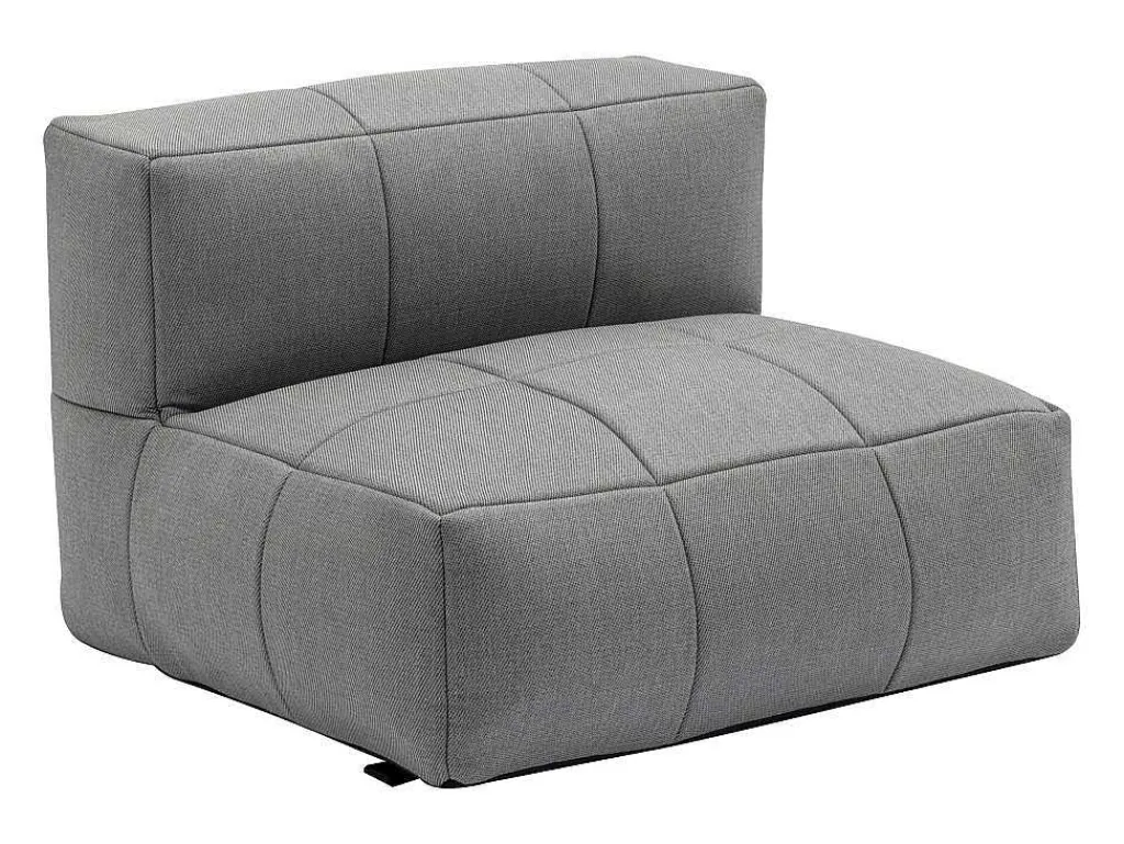 Moduleerbare Tuinzithoek 5 Plaatsen Van Stof: 3 Fauteuils, 1 Hoek, 1 Poef En 1 Salontafel - Antraciet - Livai Van-MYLIA Outlet
