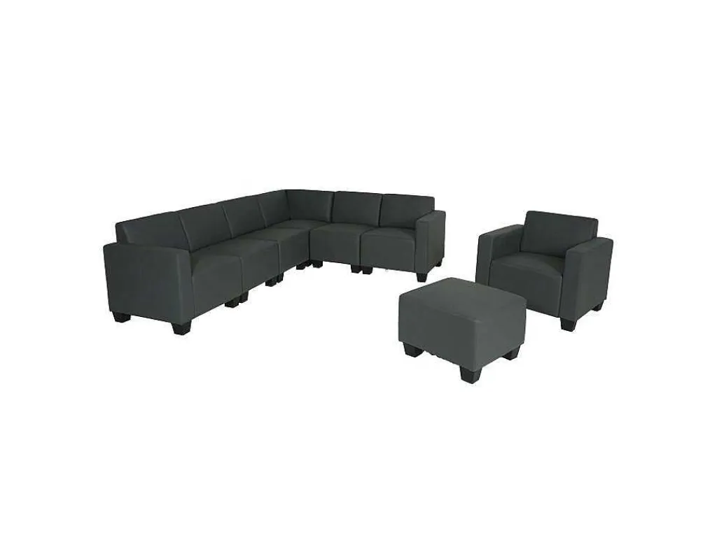 Moncalieri Bankstel (2-Delig), Donkergrijs-Vente-unique Outlet