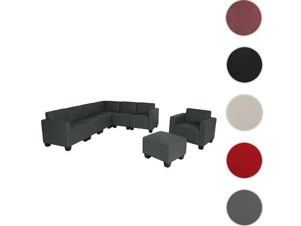 Moncalieri Bankstel (2-Delig), Donkergrijs-Vente-unique Outlet