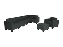 Moncalieri Bankstel (2-Delig), Donkergrijs-Vente-unique Outlet