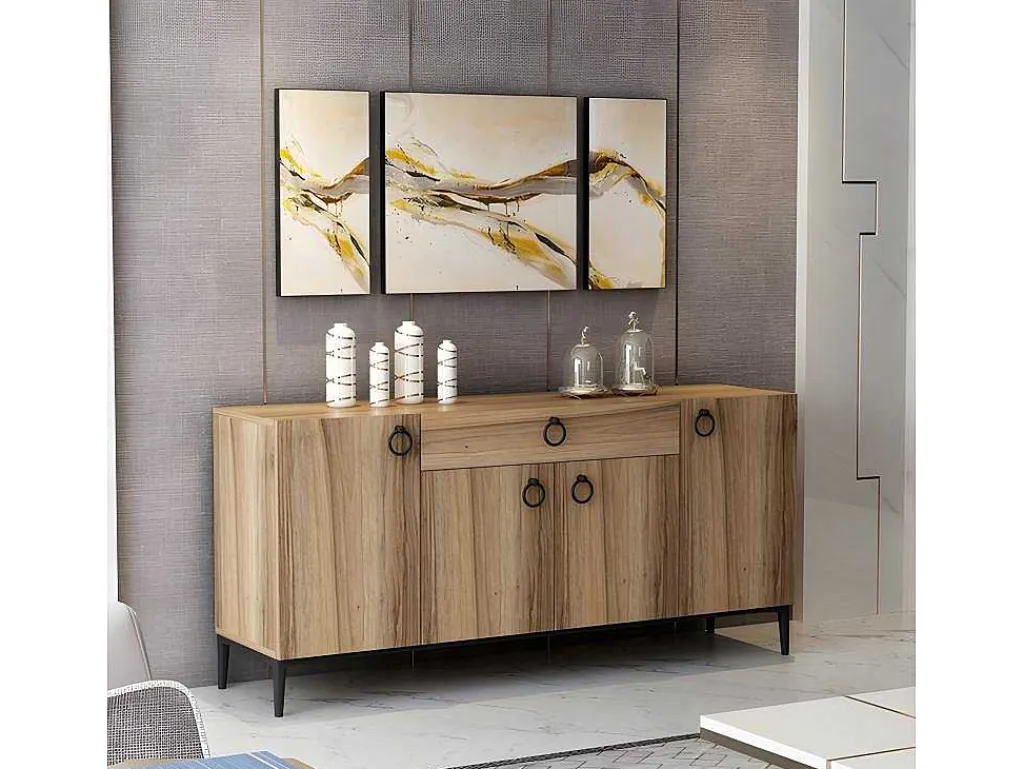 Moon Multifunctioneel Kabinet, Walnoot, 160X42X75 Cm, Epikasa-Homemania Best