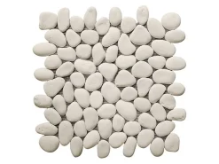 Mozaiektegels Vloer En Muur Ola Van Natuurlijke Kiezel - Creme - Pak Van 1M-BRICOSOL Outlet