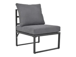 Multifunctioneel Ijzeren Tuinmeubel - Loungebank Met Verstelbare Luifel - 5 Zitplaatsen En 1 Salontafel - Grijs-ModernLuxe Online