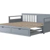 Multifunctioneel Onderschuifbed Van Massief Hout - 2 Laden Op Wielen - Grijs-ModernLuxe New