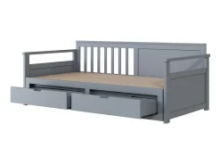 Multifunctioneel Onderschuifbed Van Massief Hout - 2 Laden Op Wielen - Grijs-ModernLuxe New