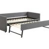 Multifunctioneel Onderschuifbed Met Opklapbed - 90X200 Cm - Linnen Stof - Grijs-ModernLuxe Best