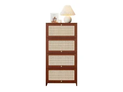 Multifunctioneel Rotan Opbergmeubel - 1 Lade En 3 Vakken - Bruin-ModernLuxe Hot