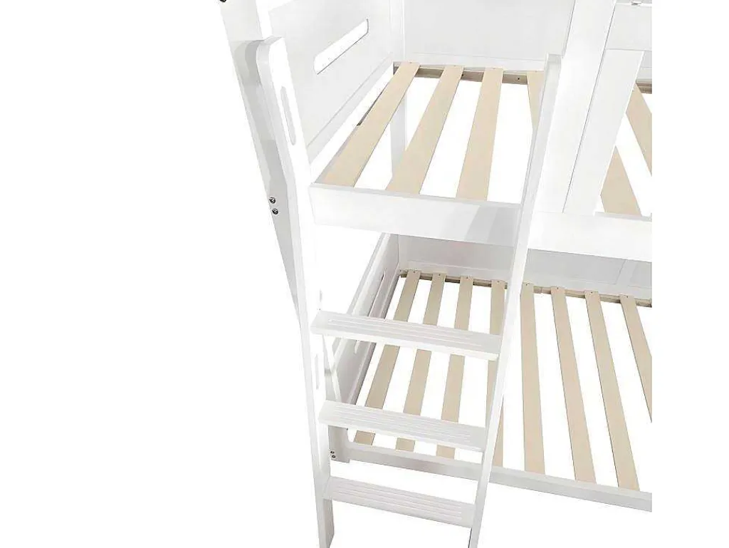 Multifunctioneel Stapelbed Voor Kinderen - Met Ladder En Glijbaan - 2X90X200Cm - Massief Hout - Wit-ModernLuxe Outlet