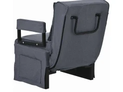 Multifunctionele Ligstoel Met Kussen - Om Te Bouwen Tot Fauteuil - Linnen Stof - Grijs-ModernLuxe New