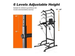 Multifunctionele Power Tower Dip Station Optrekstang Met Verstelbare Hoogte-Vente-unique Hot