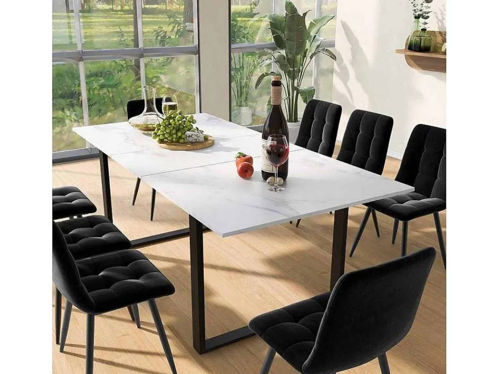Multifunctionele Uitschuifbare Eettafel - Industriele Stijl - Wit-ModernLuxe