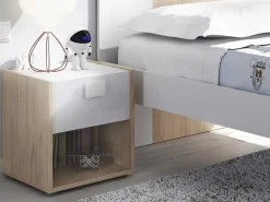 Nachtkastje - 1 Lade En 1 Nis - Naturel En Wit - Sonia-Vente-unique Best
