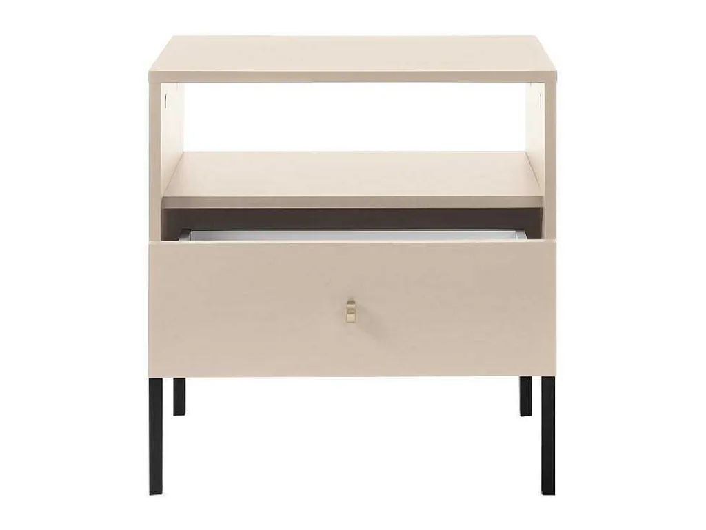 Nachtkastje - 1 Lade En 1 Nis - Beige - Bogdan-Vente-unique Sale