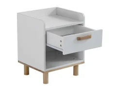 Nachtkastje - Een Lade En Een Nis - In Grenen En Mdf - Wit-ModernLuxe Clearance