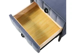 Nachtkastje Bekleed Met Fluweel En Mdf - 2 Lades - Metalen Poten - Grijs-ModernLuxe New