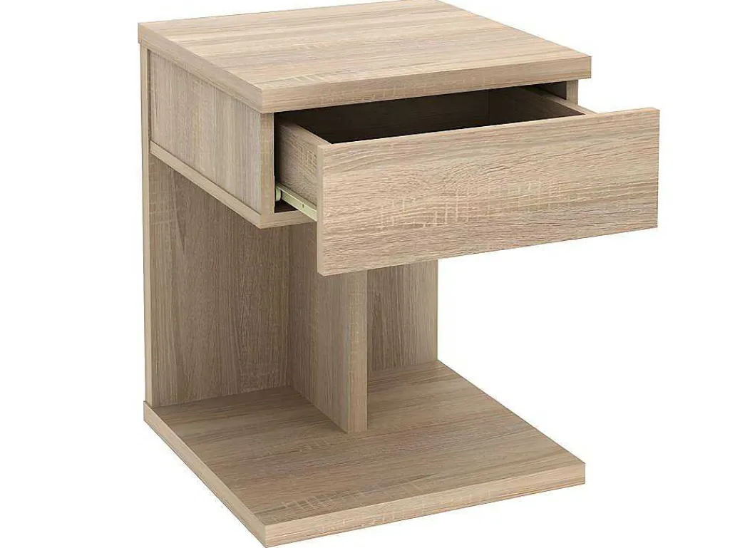 Nachtkastje Borla - 1 Lade - Eik-Vente-unique Outlet