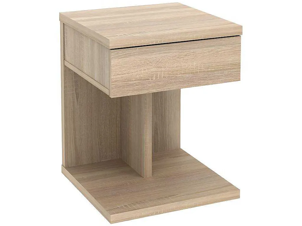 Nachtkastje Borla - 1 Lade - Eik-Vente-unique Outlet