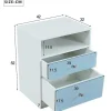 Nachtkastje Met 2 Laden En 1 Nis - Wit En Hemelsblauw-ModernLuxe Discount