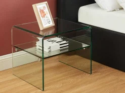 Nachtkastje Van Gehard Glas - 1 Nis - Stileos-Vente-unique Online