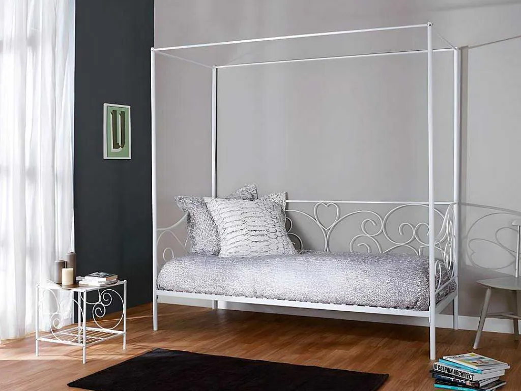 Nachtkastje Vivian - Metaal - Wit-Vente-unique Outlet