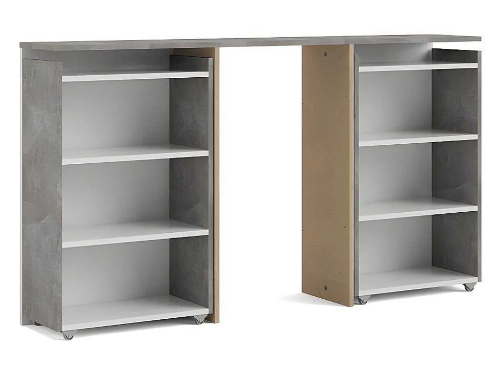 Nada Hoofdbord Met Opbergruimte 140 Cm, Betondecor/Wit Hoogglans.-Vente-unique Outlet