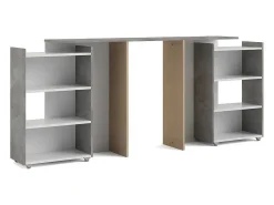 Nada Hoofdbord Met Opbergruimte 140 Cm, Betondecor/Wit Hoogglans.-Vente-unique Outlet