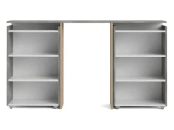 Nada Hoofdbord Met Opbergruimte 140 Cm, Betondecor/Wit Hoogglans.-Vente-unique Outlet