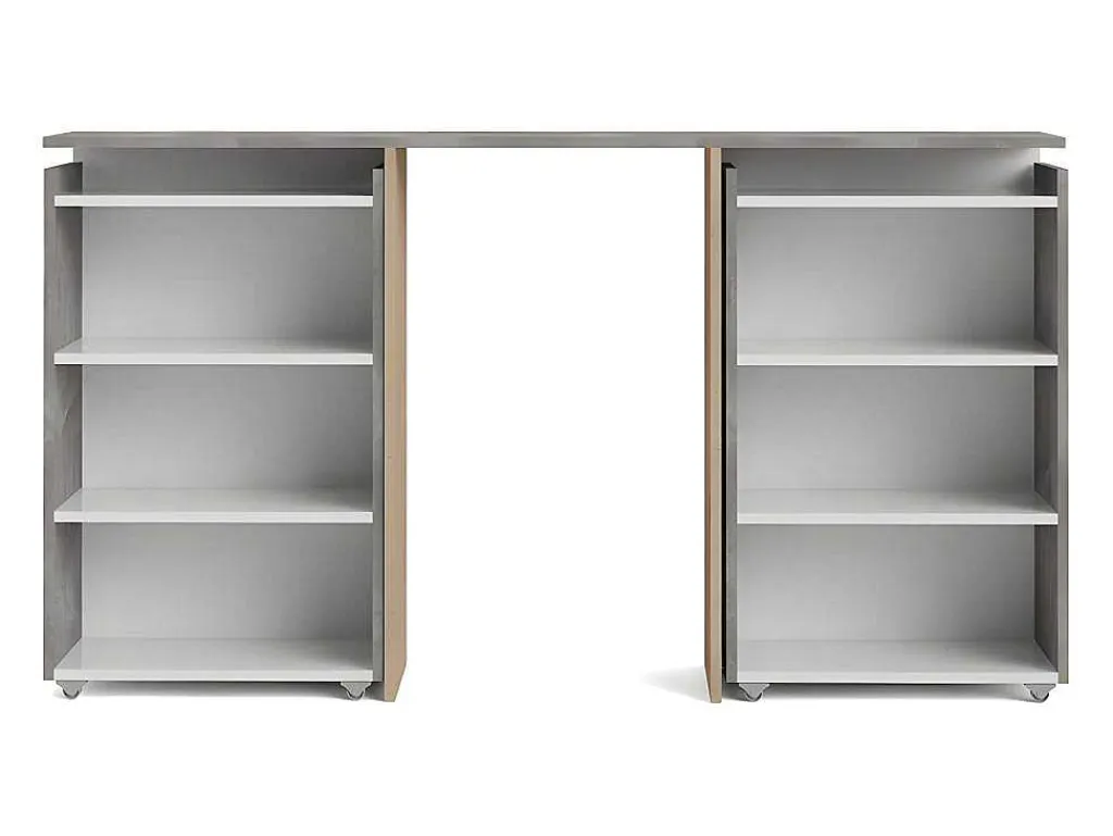 Nada Hoofdbord Met Opbergruimte 140 Cm, Betondecor/Wit Hoogglans.-Vente-unique Outlet
