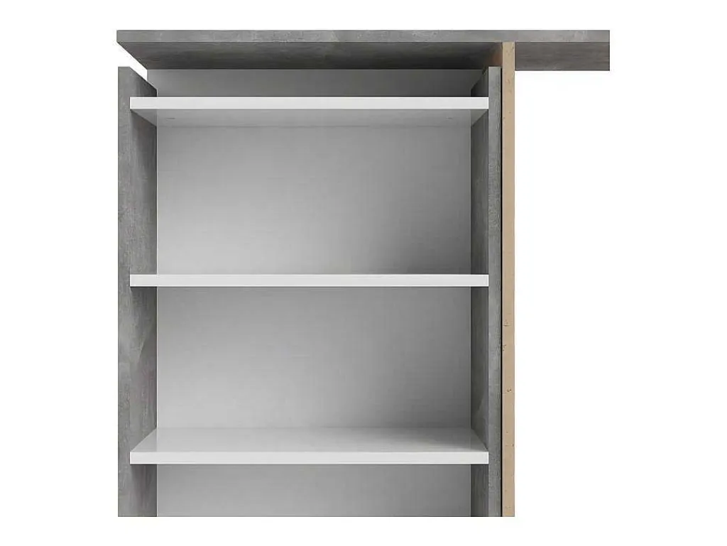 Nada Hoofdbord Met Opbergruimte 140 Cm, Betondecor/Wit Hoogglans.-Vente-unique Outlet