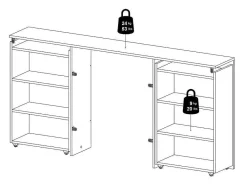 Nada Hoofdbord Met Opbergruimte 160 Cm, Betondecor/Wit Hoogglans.-Vente-unique Online