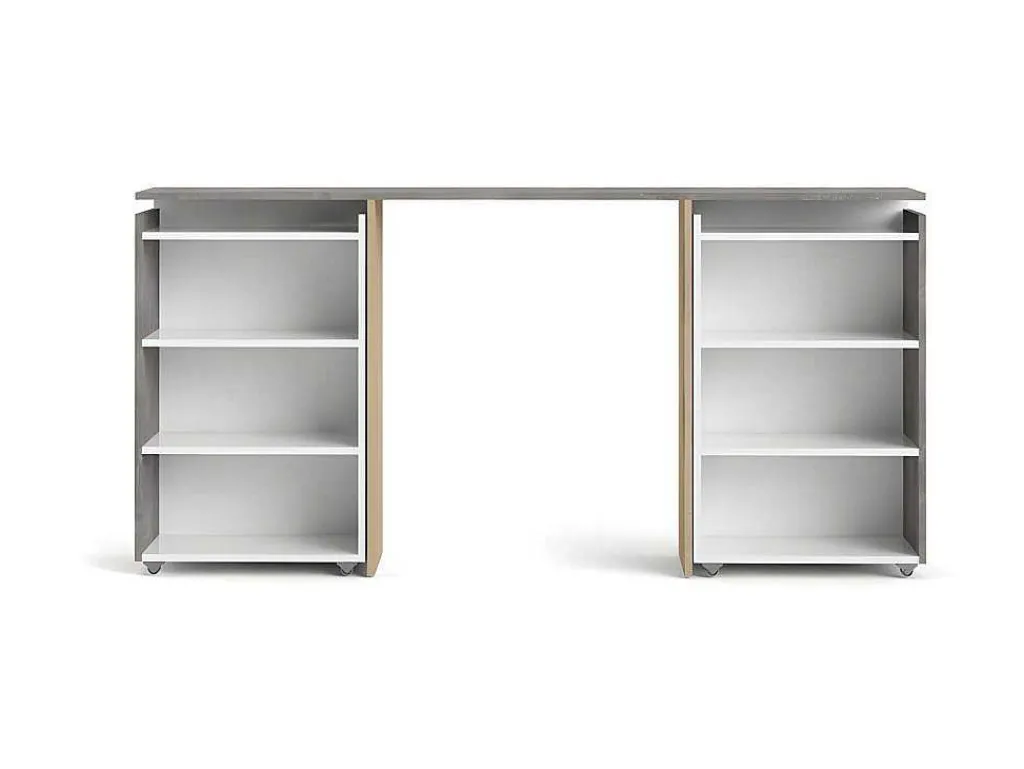 Nada Hoofdbord Met Opbergruimte 160 Cm, Betondecor/Wit Hoogglans.-Vente-unique Online