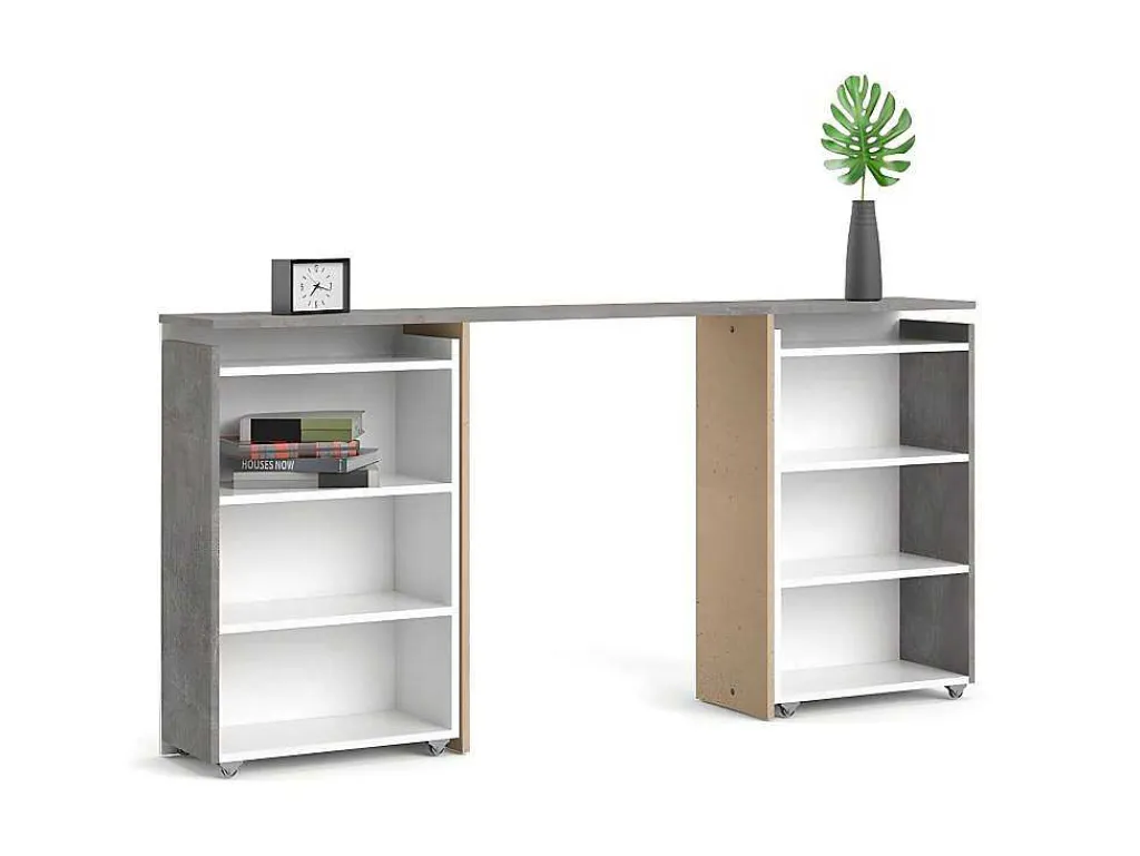 Nada Hoofdbord Met Opbergruimte 160 Cm, Betondecor/Wit Hoogglans.-Vente-unique Online
