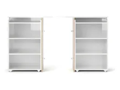 Nada Hoofdeinde 140 Cm Met 4 Planken Wit Hoogglans.-Vente-unique Discount