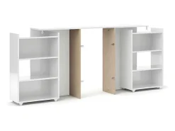 Nada Hoofdeinde 140 Cm Met 4 Planken Wit Hoogglans.-Vente-unique Discount