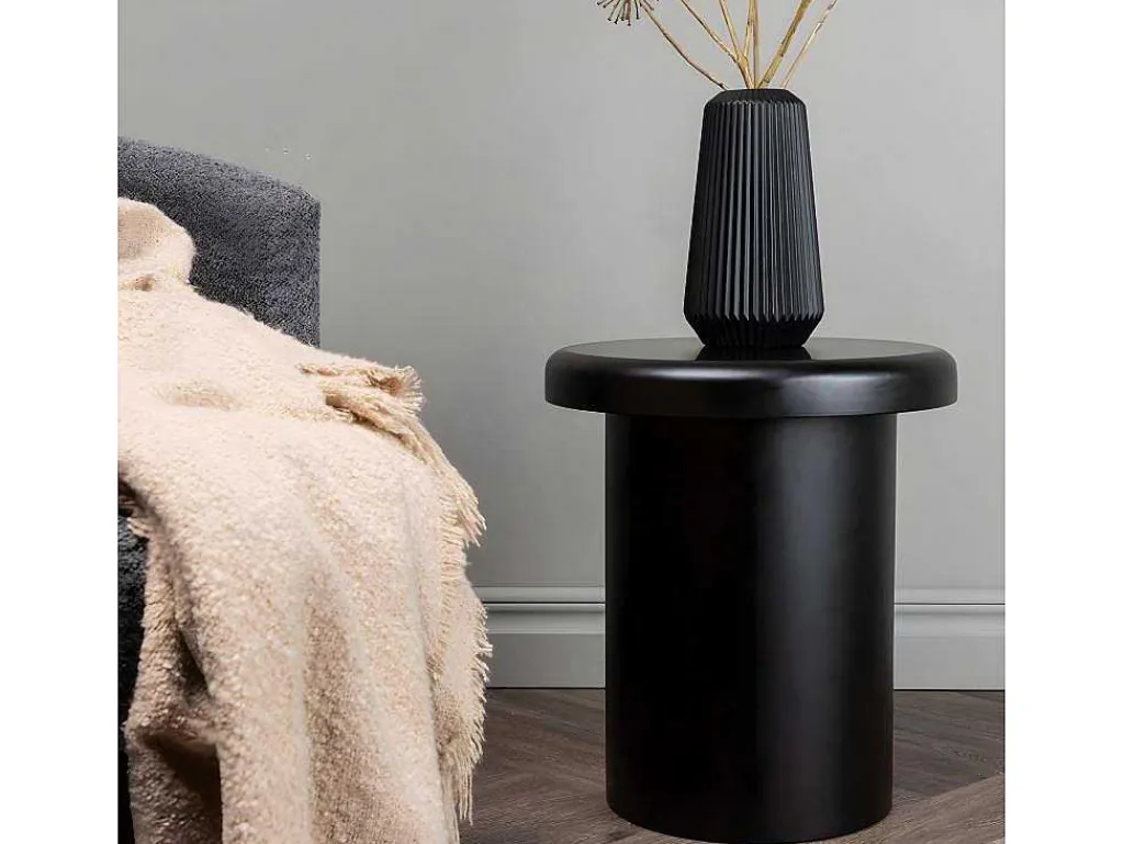Namsos Salontafel , Bijzettafel O40Cm Zwart.-Venture Home Outlet