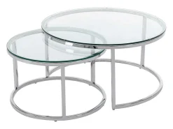 Nesttafels Van Gehard Glas En Roestvrij Staal - Zilver - Maevane Ii Van-PASCAL MORABITO Best