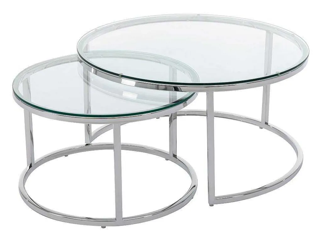 Nesttafels Van Gehard Glas En Roestvrij Staal - Zilver - Maevane Ii Van-PASCAL MORABITO Best