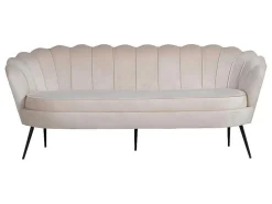 Nice Bank 3 Persoons Velours Beige.-Vente-unique Clearance