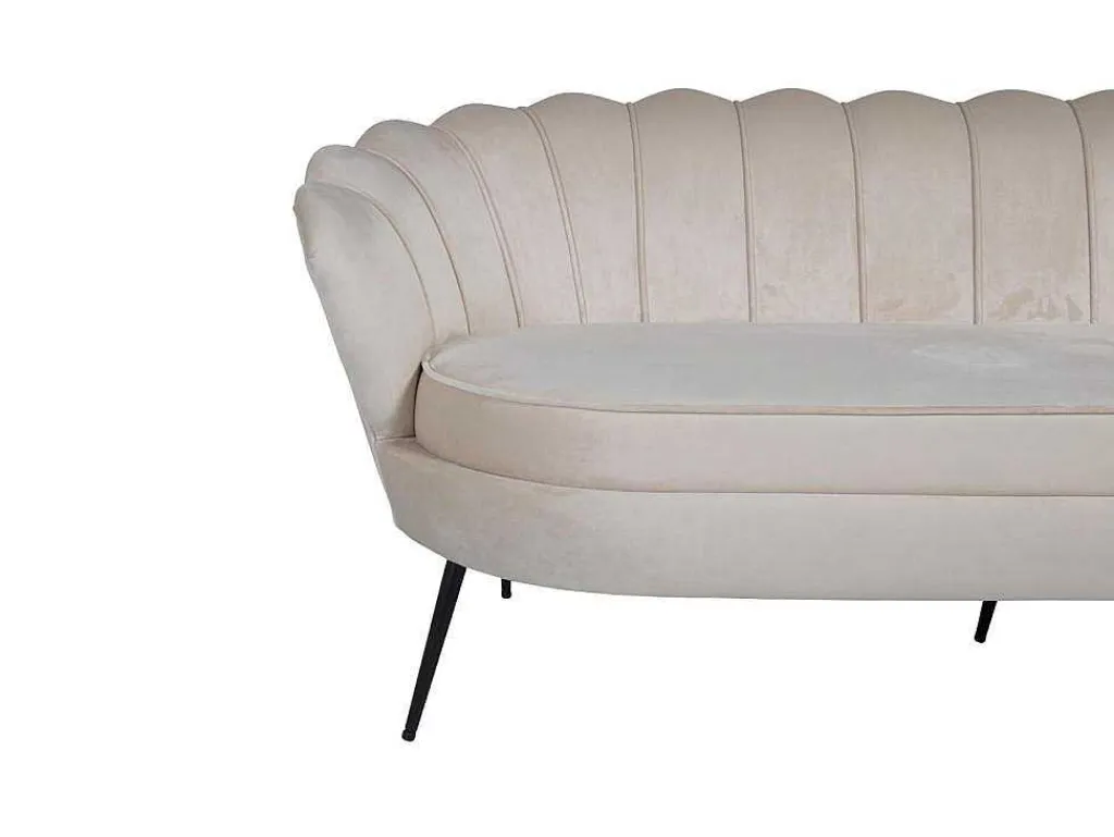 Nice Bank 3 Persoons Velours Beige.-Vente-unique Clearance