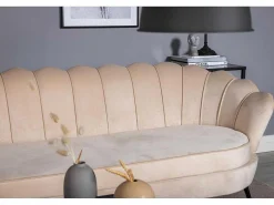 Nice Bank 3 Persoons Velours Beige.-Vente-unique Clearance