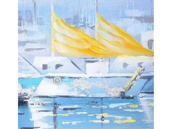 Olieverfschilderij Boten Handgeschilderd-Vente-unique Sale