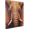 Olieverfschilderij Close-Up Olifant Handgeschilderd-Vente-unique Clearance