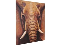 Olieverfschilderij Close-Up Olifant Handgeschilderd-Vente-unique Clearance