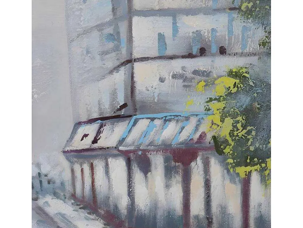Olieverfschilderij Dorp Handgeschilderd-Vente-unique Best