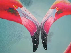 Olieverfschilderij Flamingo Handgeschilderd-Vente-unique Best