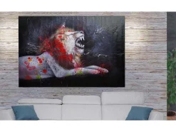 Olieverfschilderij Leeuw Mcw-H25, 80X120Cm-Vente-unique Hot