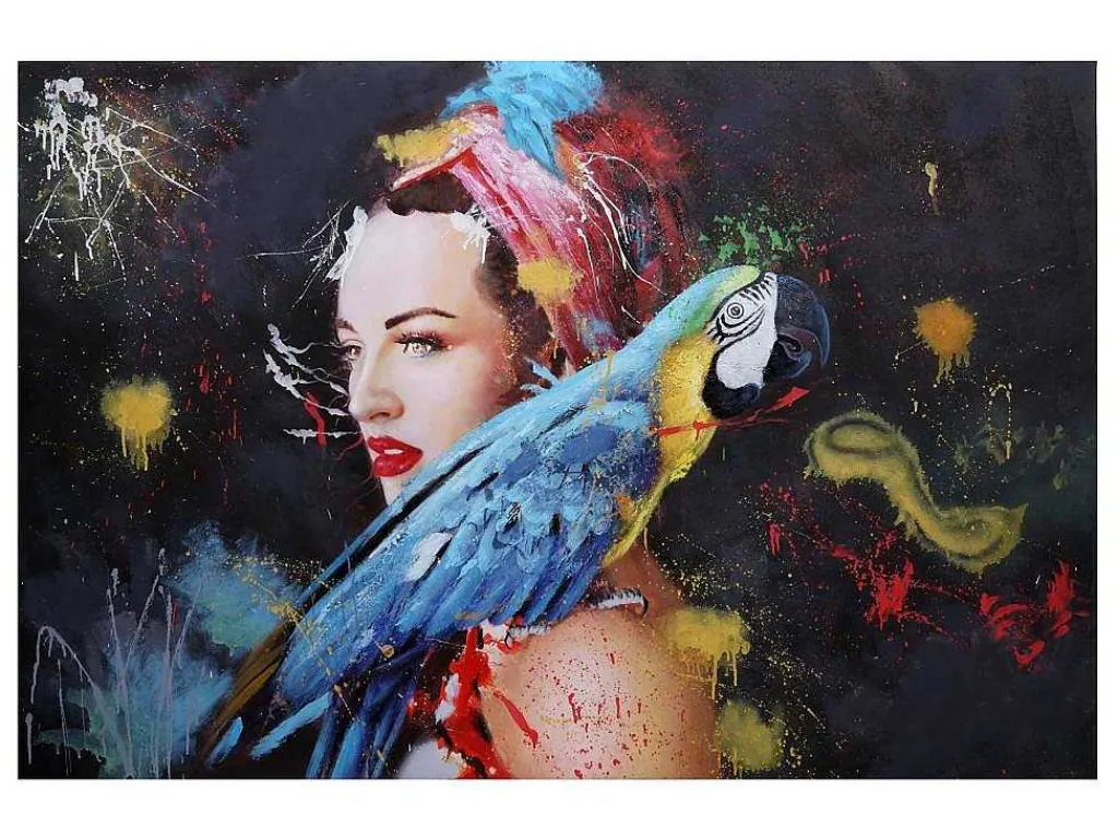 Olieverfschilderij Vrouw Mcw-H25 Handgeschilderd, 100X150Cm-Vente-unique