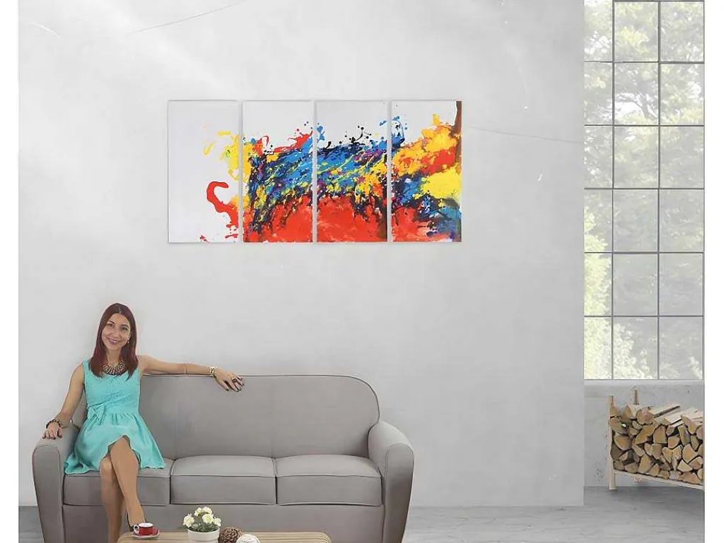 Olieverfschilderij Wave Handgeschilderd-Vente-unique Discount